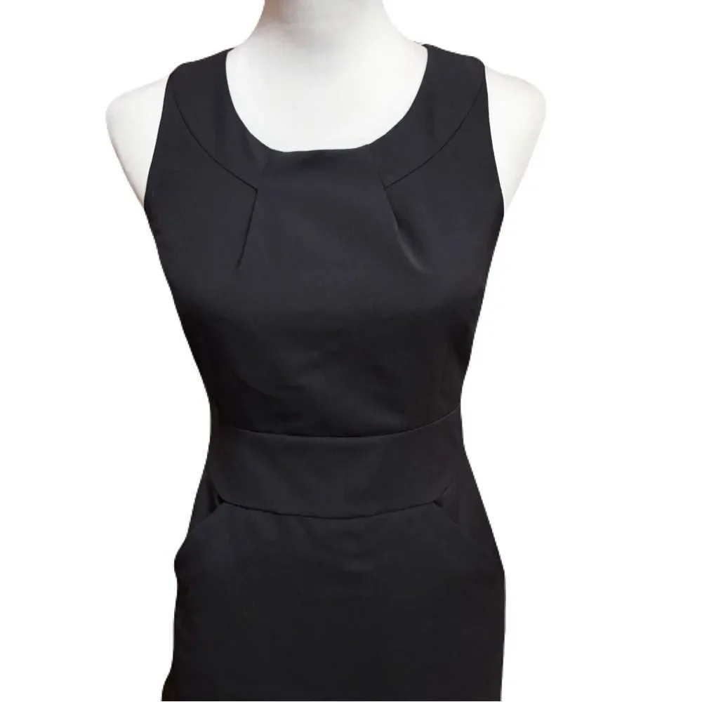 J. Crew Sleeveless Wool Black Sheath Dress | EUC | 2P | Chic